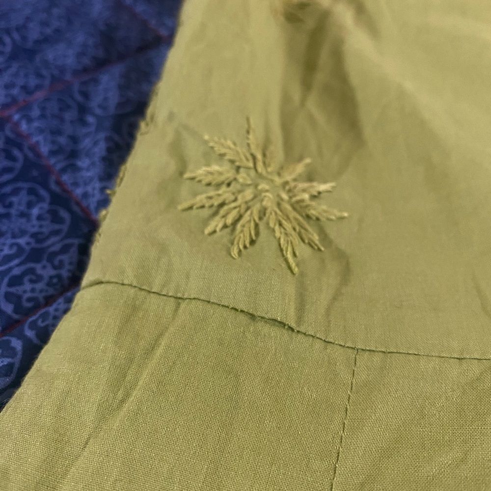 Indian Anarkali Kurta Maxi Dress - Green with Embroidery Details - Size L - Picture 12 of 13